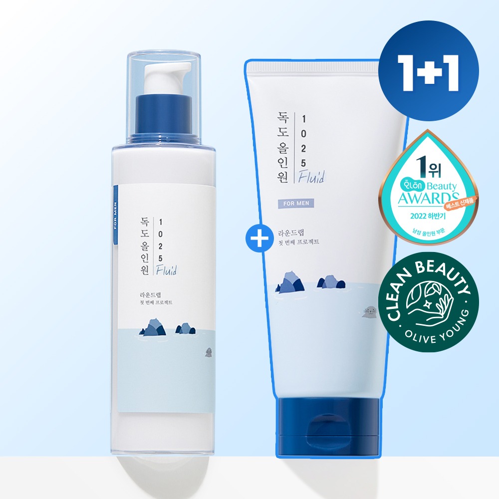 [Mingampibu/低刺激] ROUND LAB 男士 1025 独岛 多效合一 流体 200ml+200ml