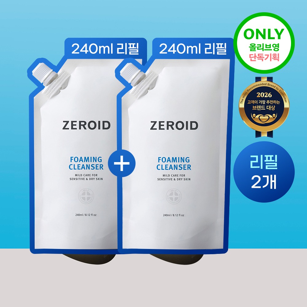 Zeroid 泡沫洁面乳 240ml 补充装 2片装 企划装 (Chong 480ml)