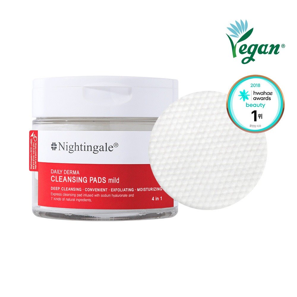 [深层清洁/毛孔&角质] 夜莺 DailyDerma 洁面湿巾 温和 (清洁棉片70片)