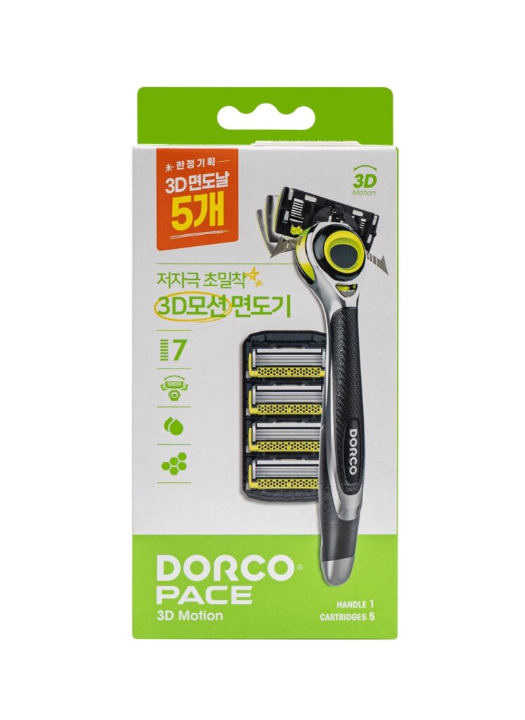 Dorco PACE 3DMosyeon 剃须刀+剃须刀片 5包
