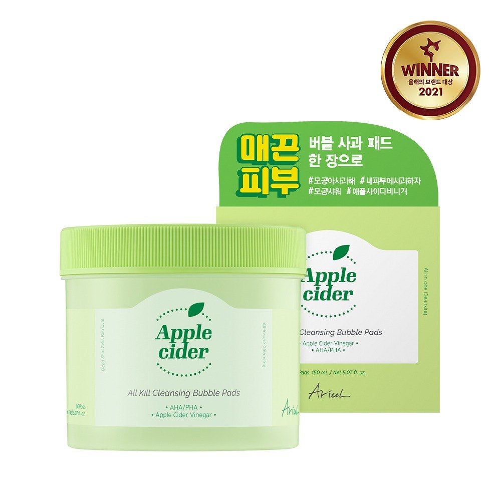 [Kkandalgyalpibu]Ariul 苹果醋 全效清洁泡泡洁面湿巾 60片