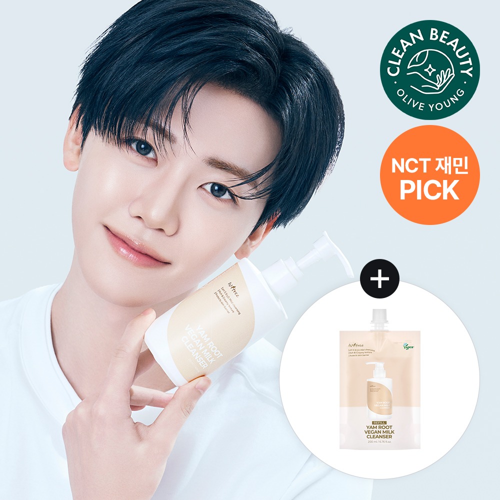 [NCT JaeminPICK] Isntree 山药纯素牛奶洁面乳 220ml 补充装企划 (+补充装100ml) 企划装
