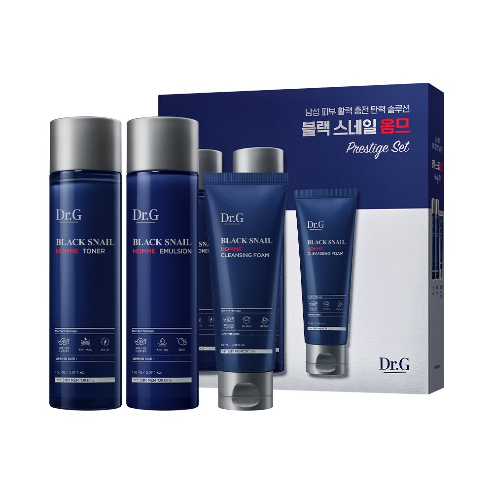 [企划装/礼盒套装] Dr.G 黑蜗牛 Ommeu Peureseutiji 3Jong 套装 (爽肤水150ml+乳液150ml+洁面泡沫70ml)