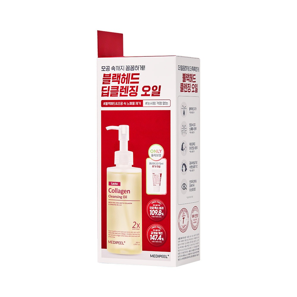[毛孔Keulrenjeo] MEDIFEEL美蒂菲 红色乳酸胶原洁面油 企划装 200ml
