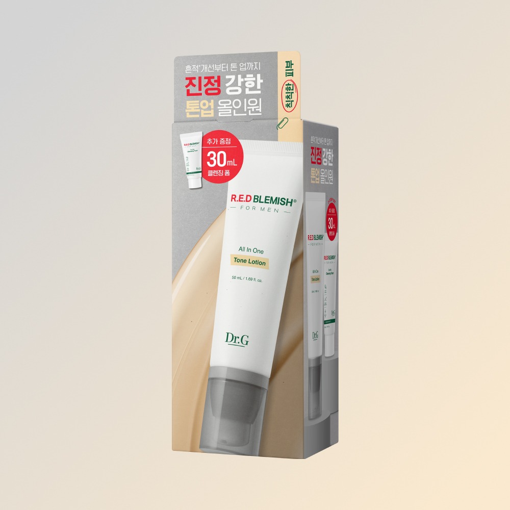 [Seon修护/Ban提亮] Dr.G 红色痘痘修护 男士 多效合一 Ton 乳液50ml 企划装（赠温和洁面泡沫 30ml）