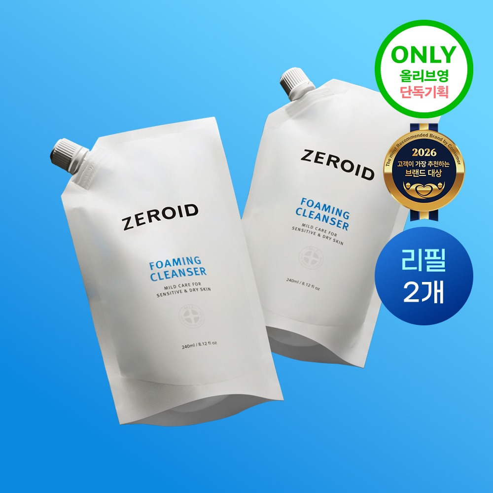 Zeroid 泡沫洁面乳 240ml 补充装 2片装 企划装 (Chong 480ml)