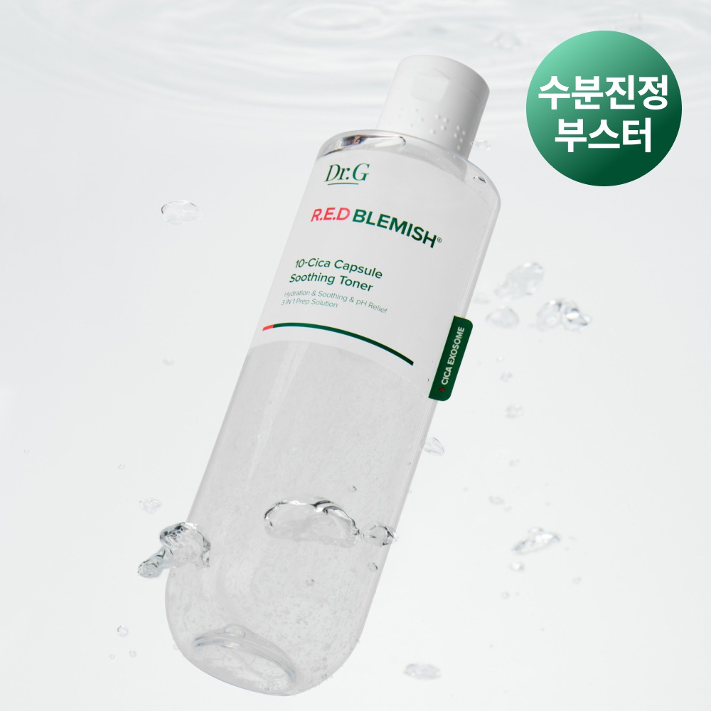 [迷你Eocheo] Dr.G 红色痘痘修护10-积雪草胶囊舒缓爽肤水 300ml 企划装（赠100ml）