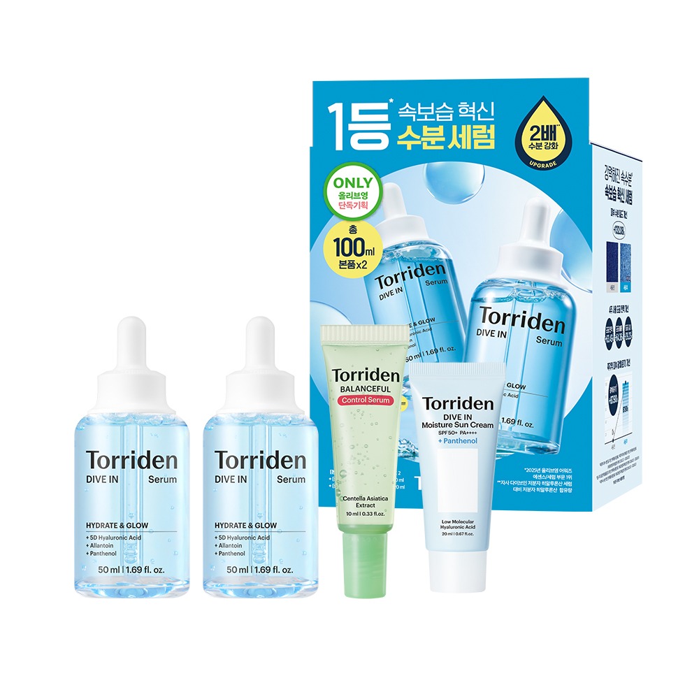 Torriden Dive-in 低分子玻尿酸 精华 50ml 双重企划装 (Baelpul 精华 20ml+防晒霜 20ml)