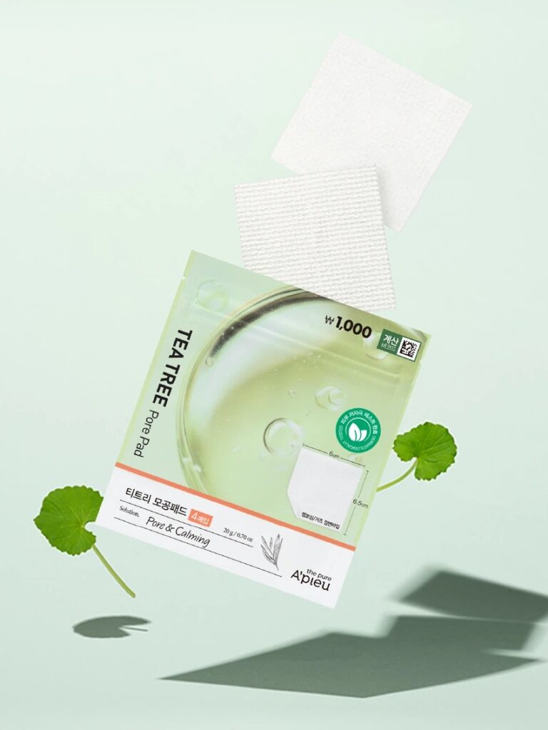 A'PIEU 纯净 茶树 毛孔 护肤湿巾 4片装