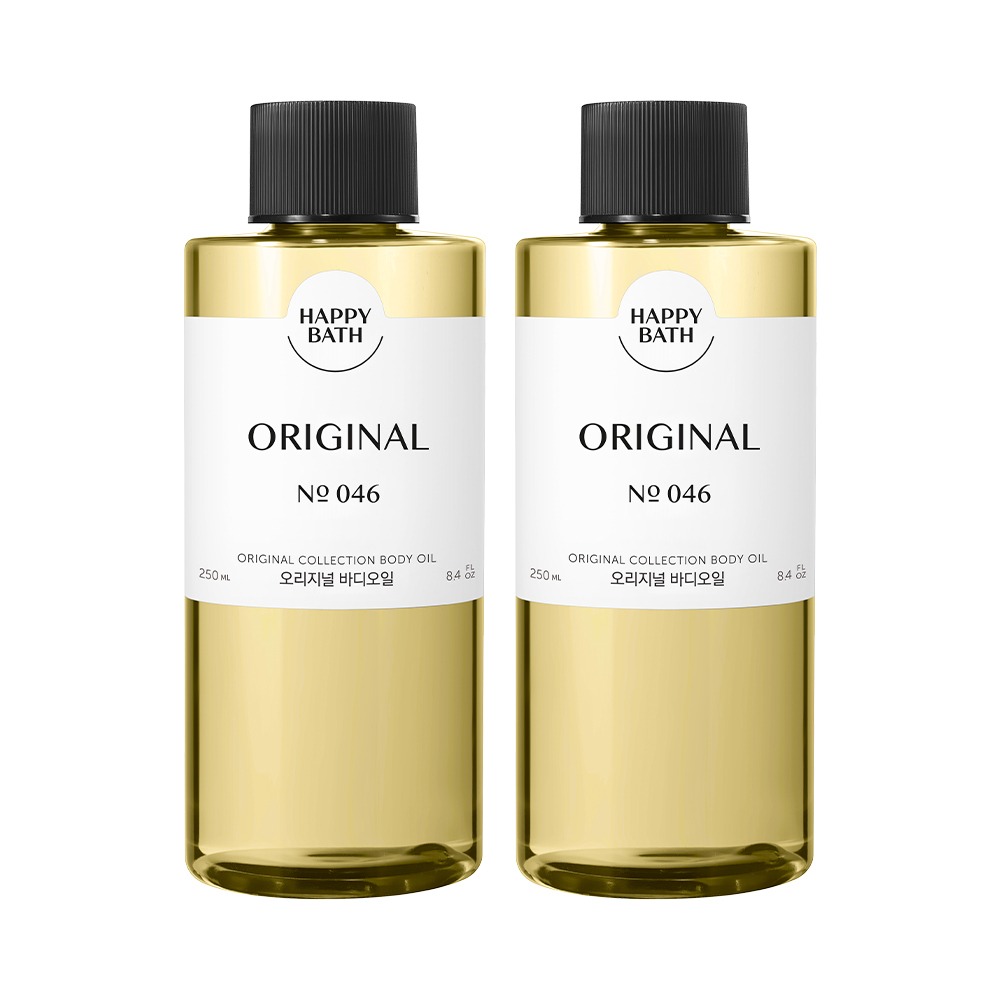 [Olyeong] Happy Bath 纯素原味系列身体护理油 2瓶装企划（250ml+250ml） 企划装