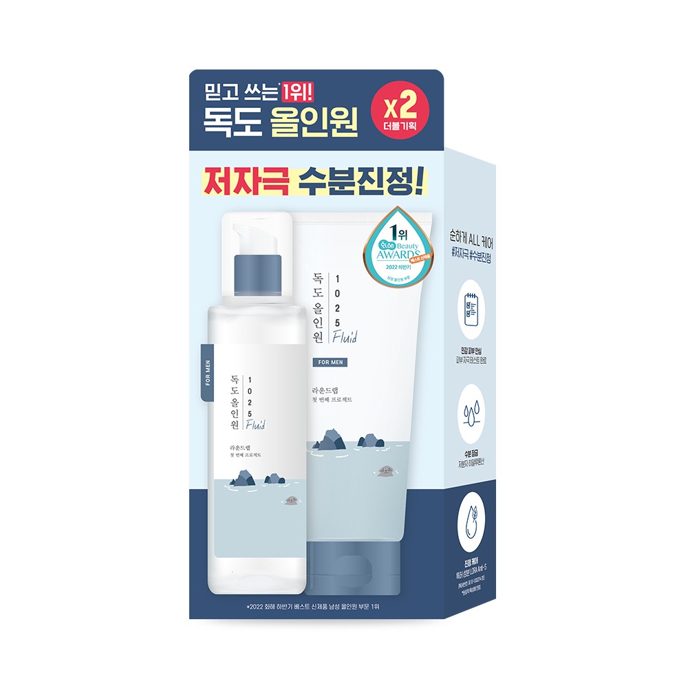 [Mingampibu/低刺激] ROUND LAB 男士 1025 独岛 多效合一 流体 200ml+200ml