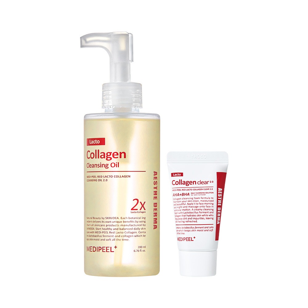 [毛孔Keulrenjeo] MEDIFEEL美蒂菲 红色乳酸胶原洁面油 企划装 200ml