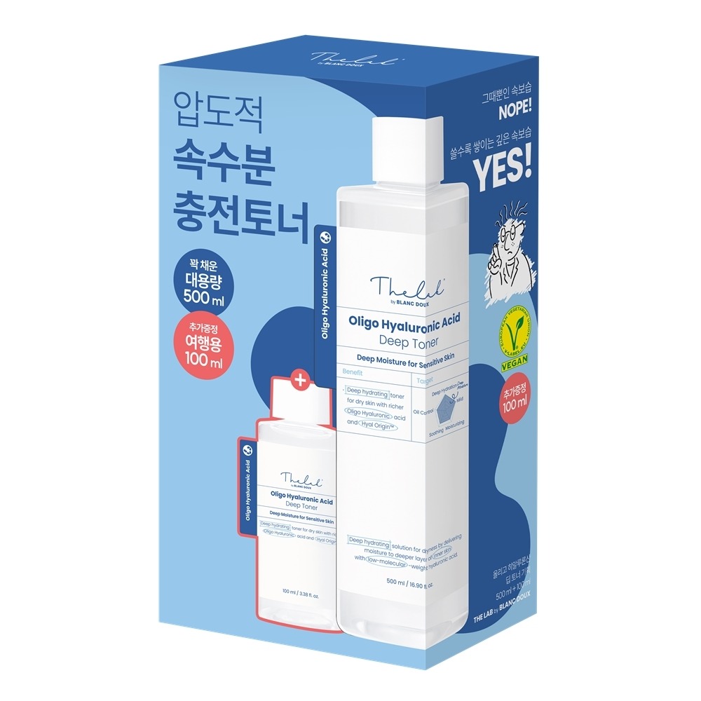 [大容量/深层保湿Pokbal] The Lab by Blanc Doux 低分子玻尿酸 深层爽肤水 500ml 大容量企划装（赠100ml）