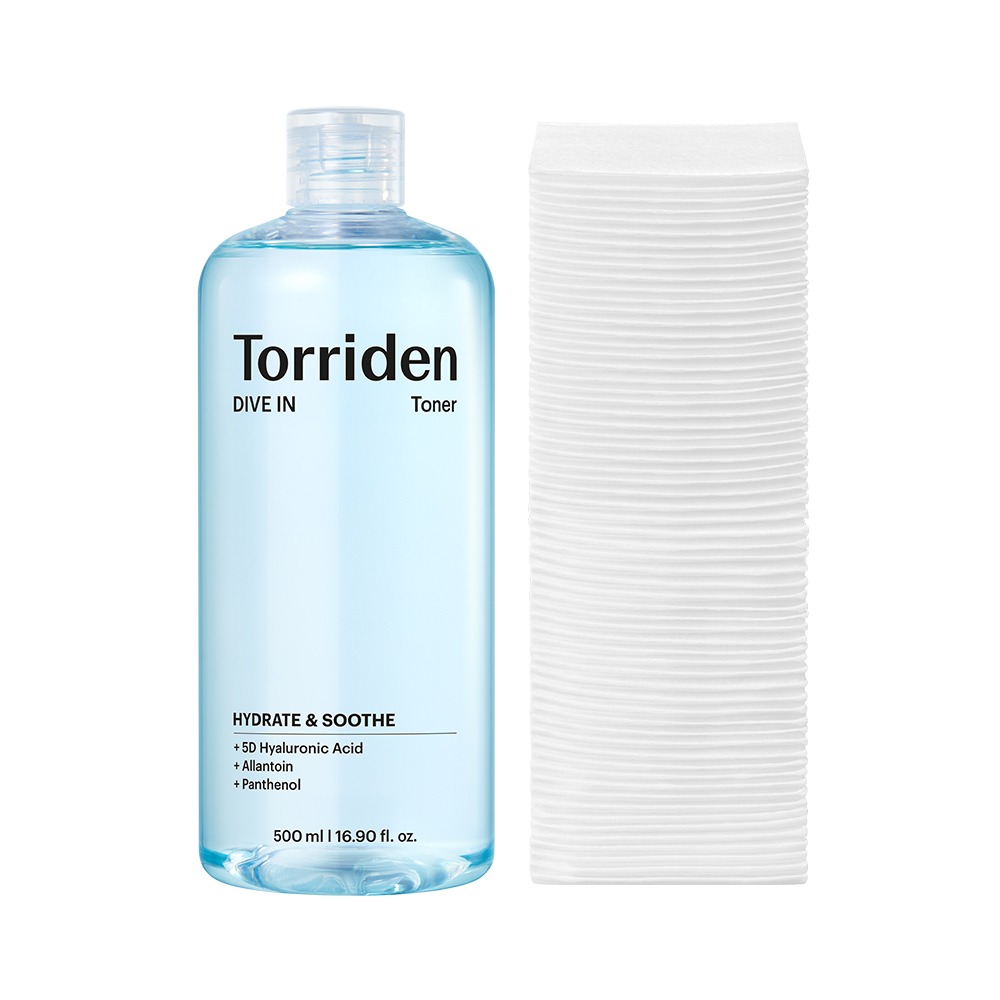 Torriden Dive-in 低分子玻尿酸 爽肤水 500ml 企划装 (+赠可延展化妆棉60片)