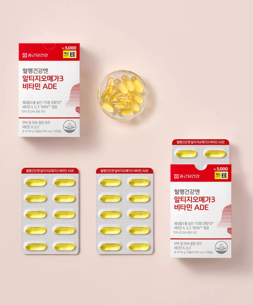 钟根堂健康 Hyeolhaenggeongangen rTG欧米伽3 维生素ADE 30粒 30日量