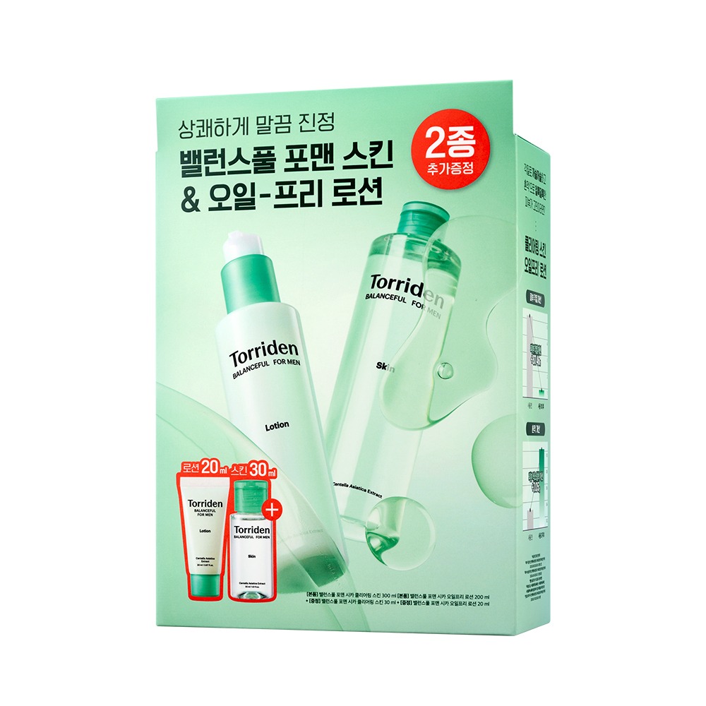 Torriden Baelreonseupul 男士 积雪草 清爽Ring 爽肤水/乳 2Jong 企划装（赠护肤水30ml+乳液20ml）