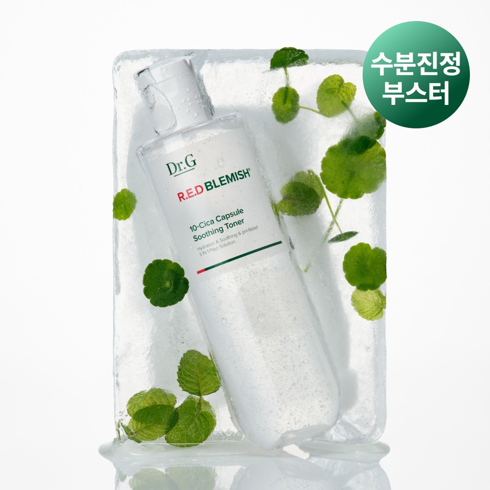 [迷你Eocheo] Dr.G 红色痘痘修护10-积雪草胶囊舒缓爽肤水 300ml 企划装（赠100ml）