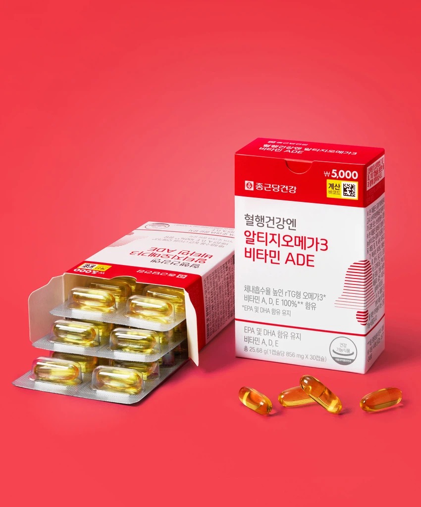 钟根堂健康 Hyeolhaenggeongangen rTG欧米伽3 维生素ADE 30粒 30日量