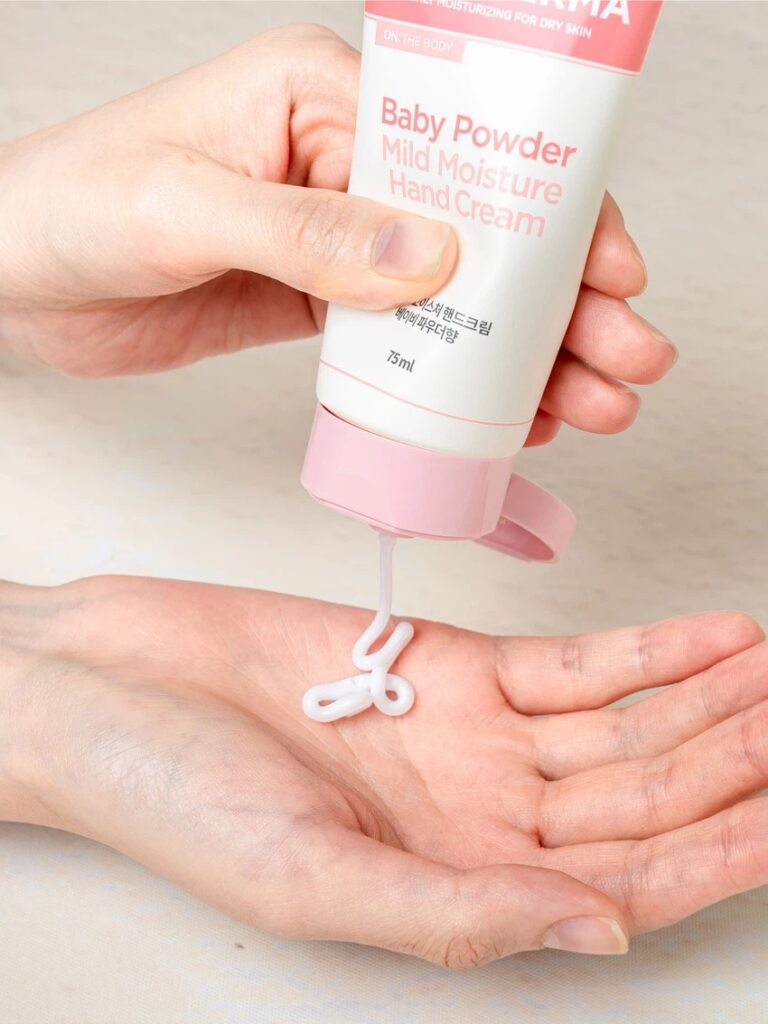On The Body Pyueo皮肤科学型 温和保湿 护手霜 75ml 婴儿爽身粉香型 Hyang