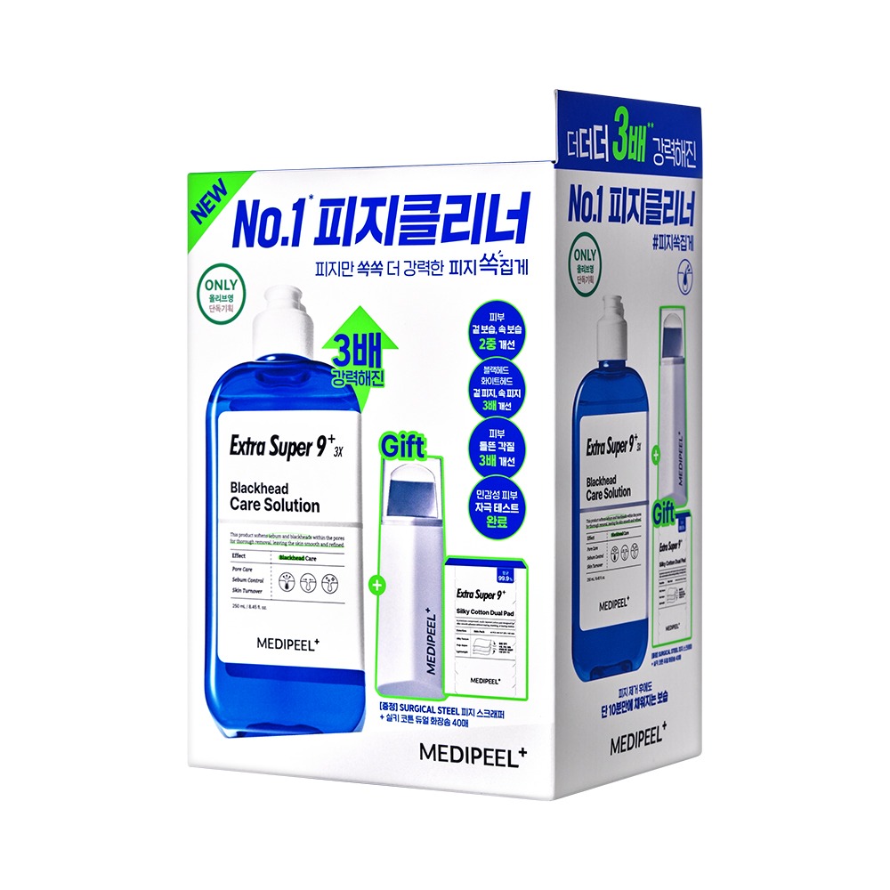 [皮脂软化剂] MEDIFEEL美蒂菲 Ekseuteura Syupeo9 Plus 3X 250ml 企划装（赠刮痧板+40片化妆棉）