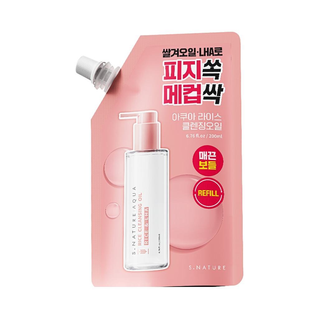 [1+1企划/Piji&毛孔深层清洁] Esnature 水润米糠洁面油 200ml 补充装企划 (+补充装 200ml) 企划装