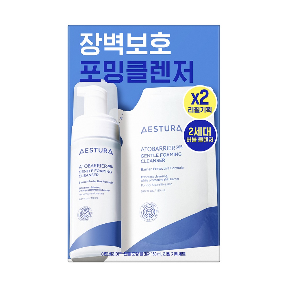 AESTURA Atobarrier365 泡沫洁面乳 150ml+150ml 补充装企划装