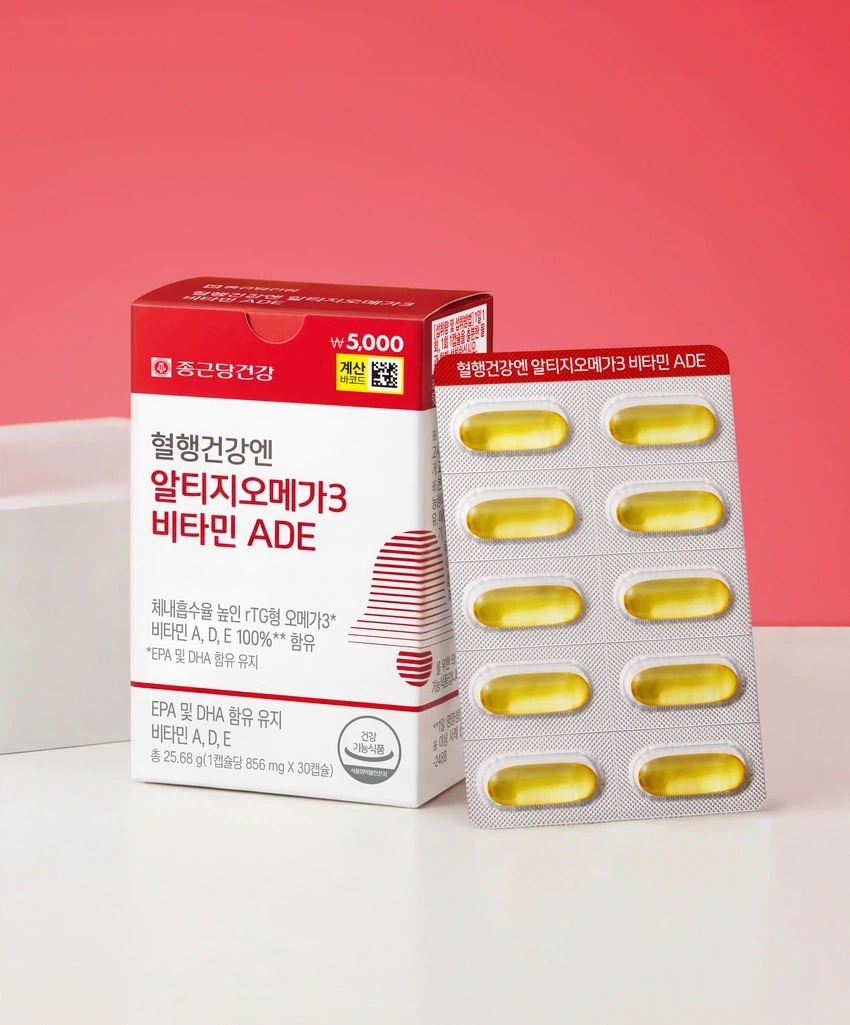 钟根堂健康 Hyeolhaenggeongangen rTG欧米伽3 维生素ADE 30粒 30日量