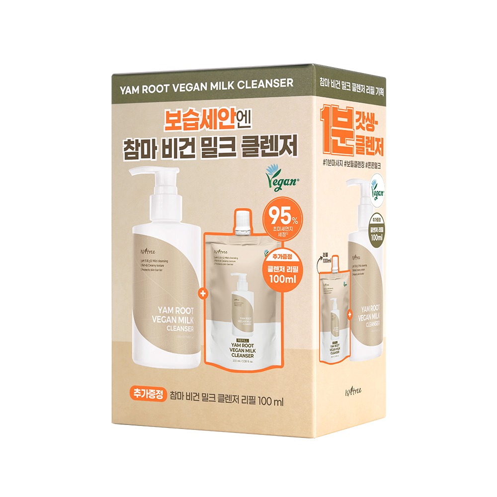 [NCT JaeminPICK] Isntree 山药纯素牛奶洁面乳 220ml 补充装企划 (+补充装100ml) 企划装