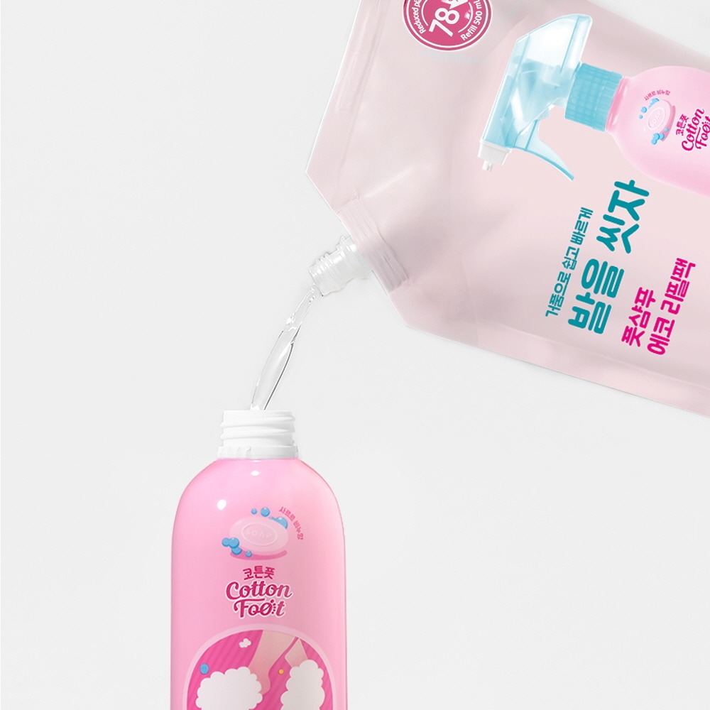 On The Body Baleulssitja Koteun 足部洗发水 补充装 500ml 4Jong Taek1 (柠檬/西柚/清凉/香皂香型)