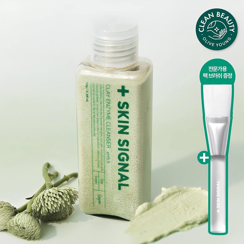[Meoraengsop/Paek刷子] 爽肤水Sigeuneol 粘土酵素洁面乳 面膜70g 赠洁面刷企划装 (粉色/Green Giant)