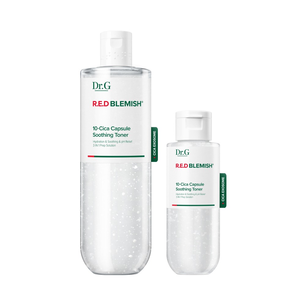 [迷你Eocheo] Dr.G 红色痘痘修护10-积雪草胶囊舒缓爽肤水 300ml 企划装（赠100ml）