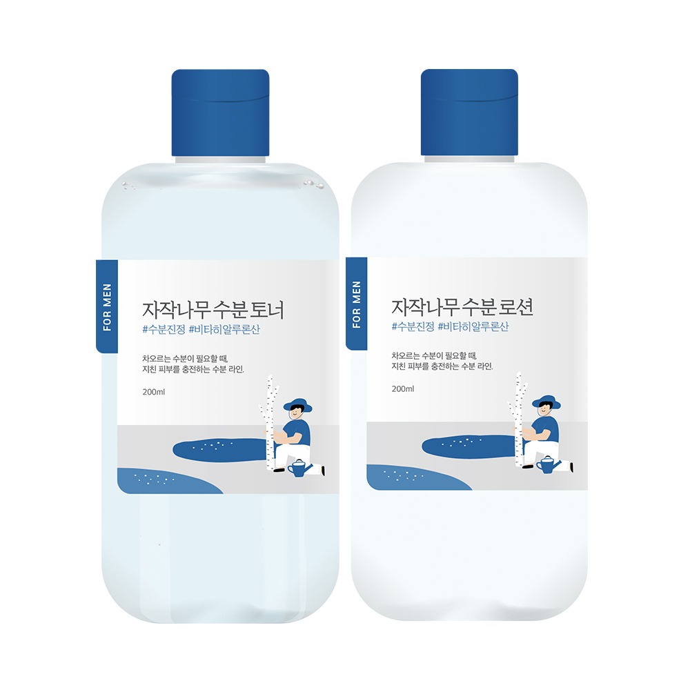 [BakjaehunPICK] ROUND LAB 男士 白桦树爽肤水/乳 2Jong企划装 (Sweibing 洁面泡沫乳液40ml or 爽肤水300ml+迷你套装)
