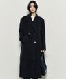 Anna 双排扣长款大衣 黑色