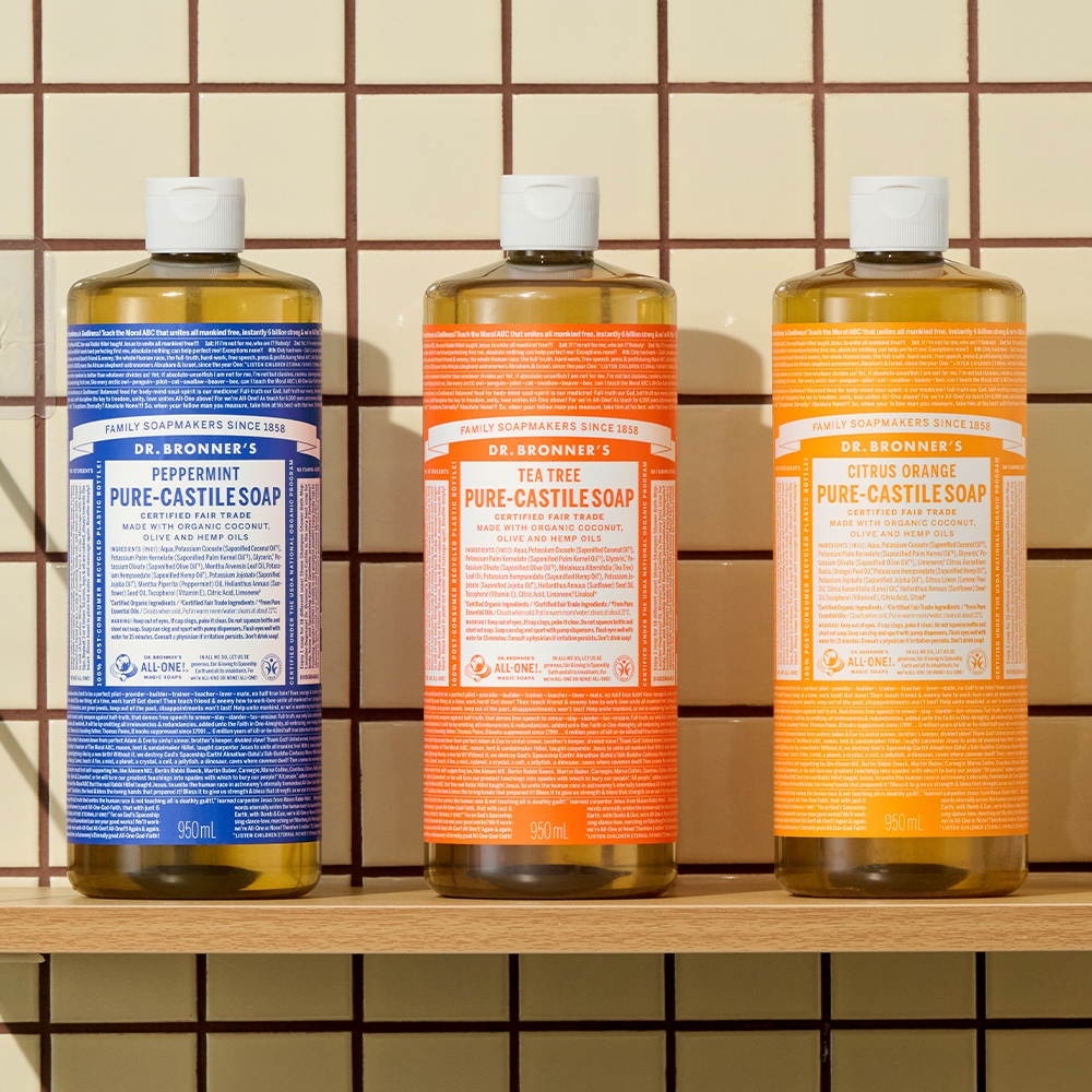 [身体/痘痘及背部痘痘护理]Dr.Bronner's 纯净卡斯蒂利亚皂 12款任选1（企划装/单件） 950ml