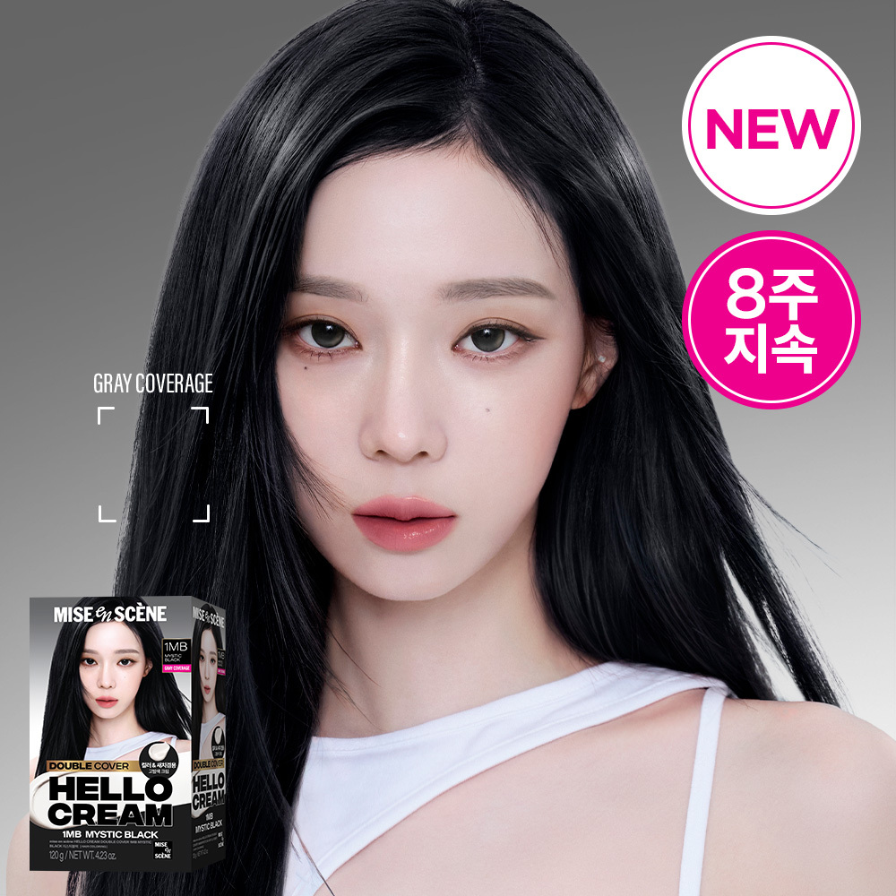 [染发+遮盖白发] Mijyangsen Hello Cream 双重遮盖 120g 染发工具(神秘黑 Oe 5Jong)