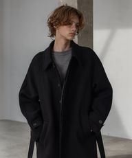 Decoloso Trium 羊毛大衣风衣外套 [黑色]