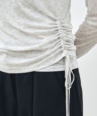 [SET] Side Shirring 叠穿 T恤 轻薄型灰色 MDTS067LGRAY