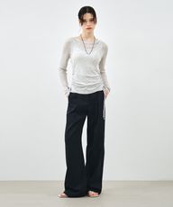 [SET] Side Shirring 叠穿 T恤 轻薄型灰色 MDTS067LGRAY