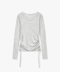 [SET] Side Shirring 叠穿 T恤 轻薄型灰色 MDTS067LGRAY
