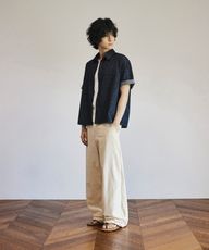 夏季宽松弧形亚麻感休闲裤[2色]