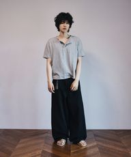 夏季宽松弧形亚麻感休闲裤[2色]