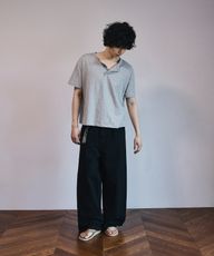 夏季宽松弧形亚麻感休闲裤[2色]