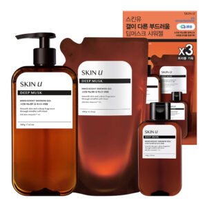 Skin U 香氛 弱酸性 大容量沐浴露 深麝香 企划装 500g+400g替换装+150g
