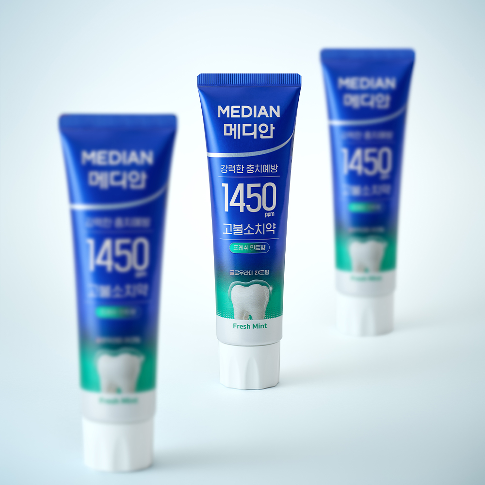 Median 1450 高氟牙膏 大容量 防蛀 清新薄荷味 160g 3支装