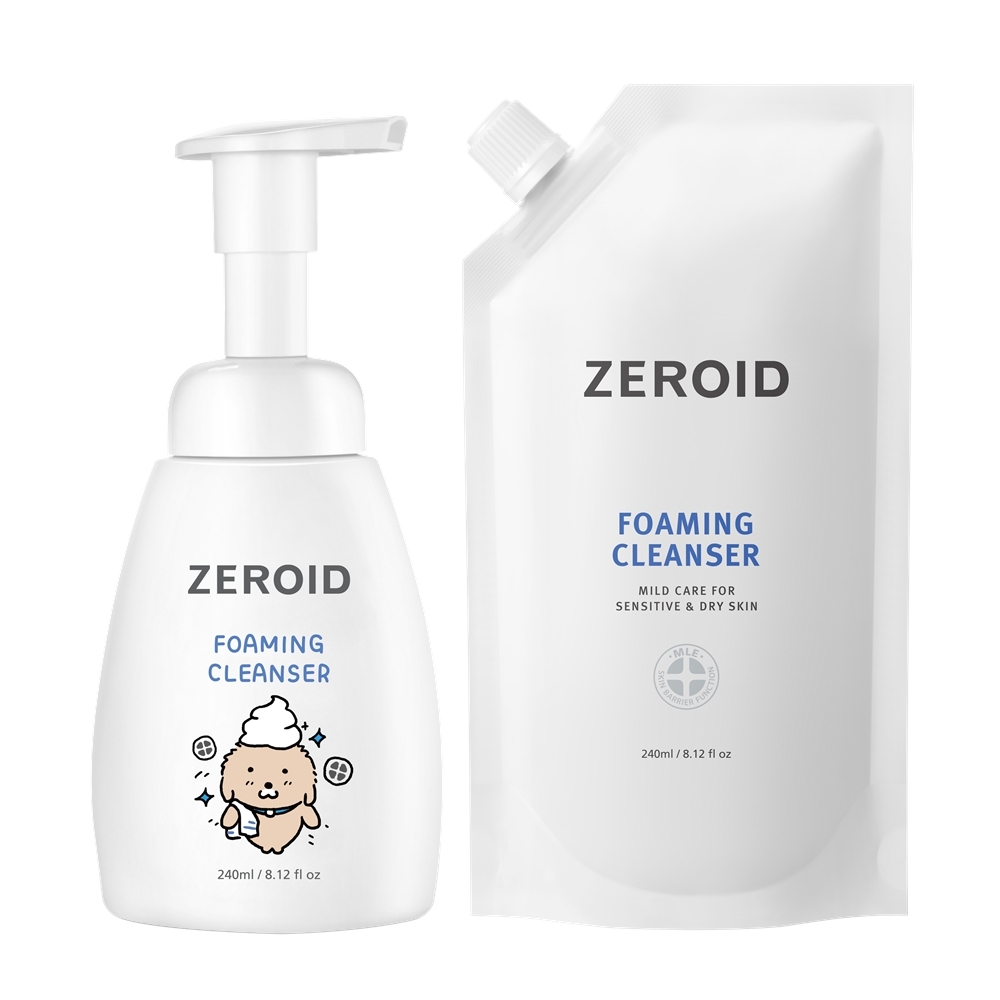 [Nureongi联名] ZEROID 泡沫洁面 240ml 本品 + 240ml 补充装企划 (+随机贴纸1款)