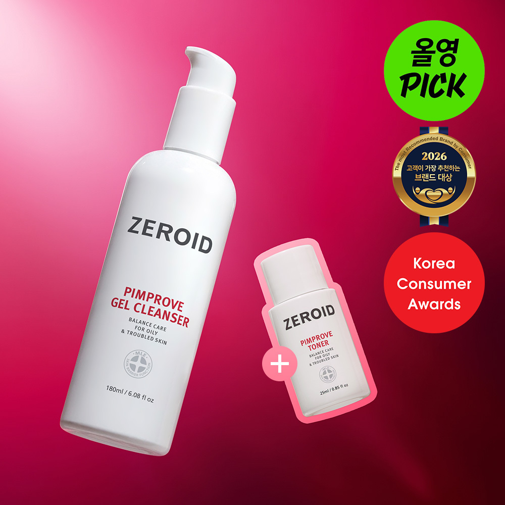[10月 Olive Young精选] Zeroid Pimprove 凝胶洁面 180ml 企划 (+爽肤水 25ml)